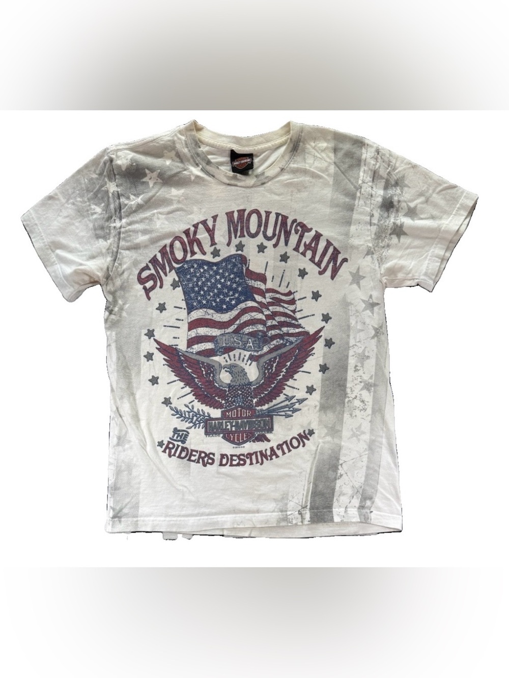 Harley Davidson Smokey Mountain Riders Destination T Shirt Men's Medium White